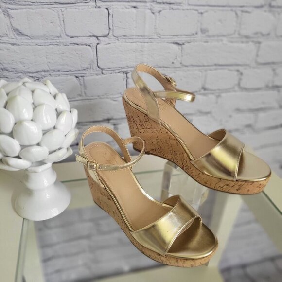 C Comfort Metallic Cork Wedges Style # 45291863 SZ 9 - Picture 3 of 9